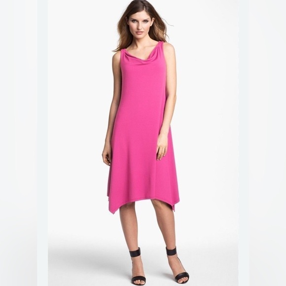 Eileen Fisher Dresses & Skirts - Eileen Fisher Viscose Jersey Hanker Hem LOTUS Dress M Pink